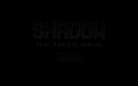 Shadow Retriever title screen: faint pixel lettering above an Awaken button on a black background screenshot 1 of 4
